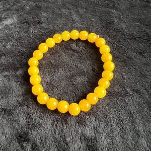 Sunny Yellow Chalcedony Beaded Bracelet